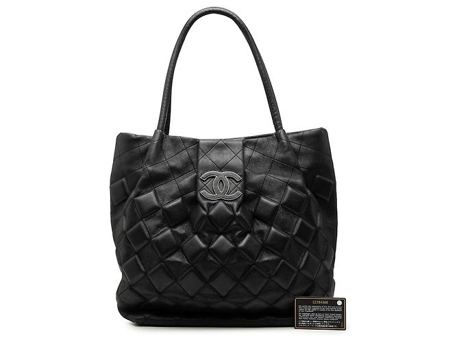 Saco Tote Sloane Square Chanel CC em pele de vitelo acolchoada preta Preto - vista 7