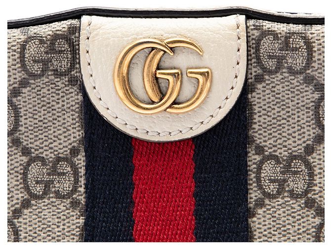 Borsa Camera Ophidia Gucci Small in pelle di vitello testurizzata e GG Supreme Beige con Web - vista 5