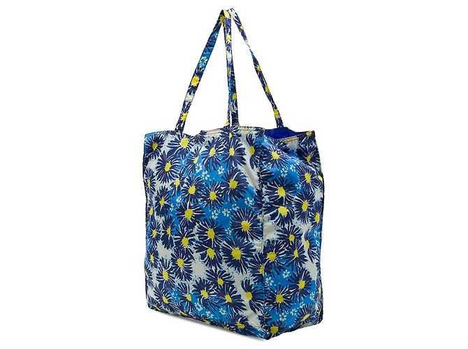 Prada Tessuto Stampato Floral Tote Blau - Ansicht 2
