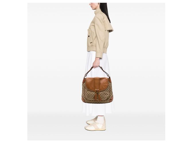 Borsa a tracolla Gucci GG Canvas Marrakech Beige - vista 6