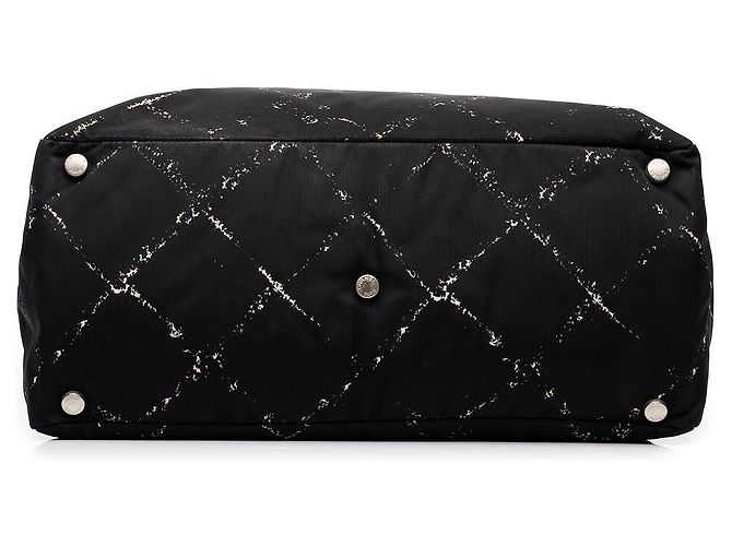 Borsa Tote Chanel Old Travel Line in Nylon Nero - vista 3