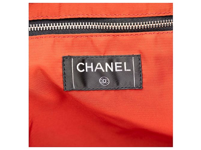Borsa Tote Chanel Old Travel Line in Nylon Nero - vista 5