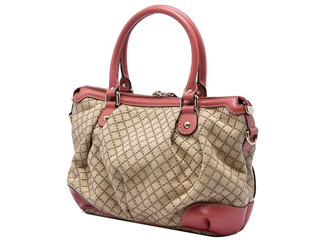 Borsa Gucci Diamante Canvas Sukey Beige - vista 2