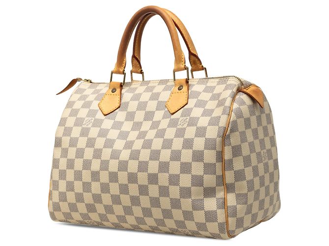 Borsa Boston Louis Vuitton Speedy 30 Damier Azur Bianca Bianco - vista 2