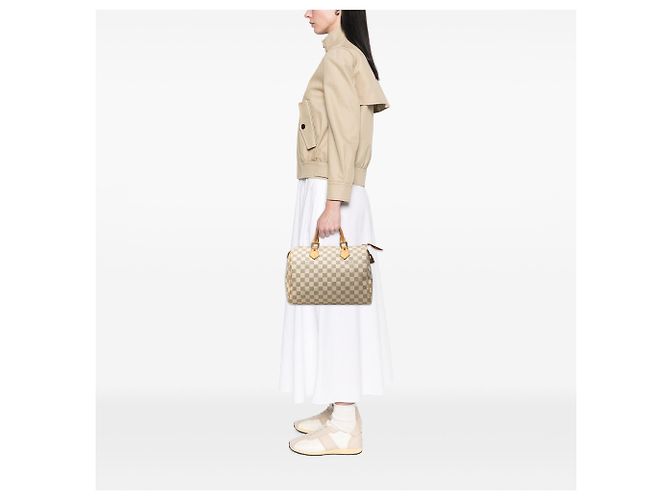 Borsa Boston Louis Vuitton Speedy 30 Damier Azur Bianca Bianco - vista 7