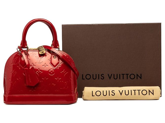 Borsa Satchel Alma BB Louis Vuitton Monogram Vernis Rossa Rosso - vista 7