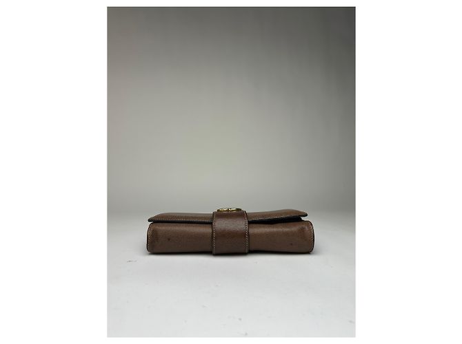 Vintage Gucci Bifold Wallet Brown Green Red Stripe - view 11