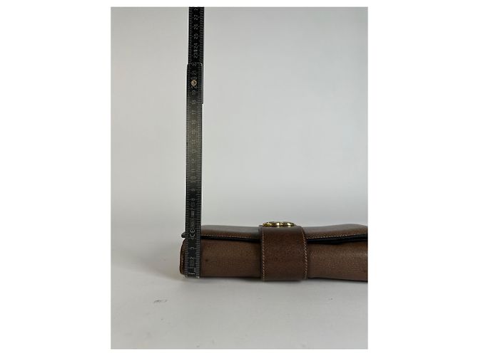 Vintage Gucci Bifold Wallet Brown Green Red Stripe - view 12