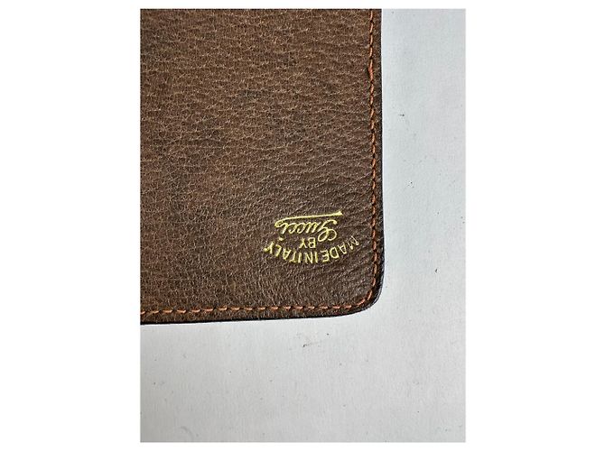 Vintage Gucci Bifold Wallet Brown Green Red Stripe - view 4