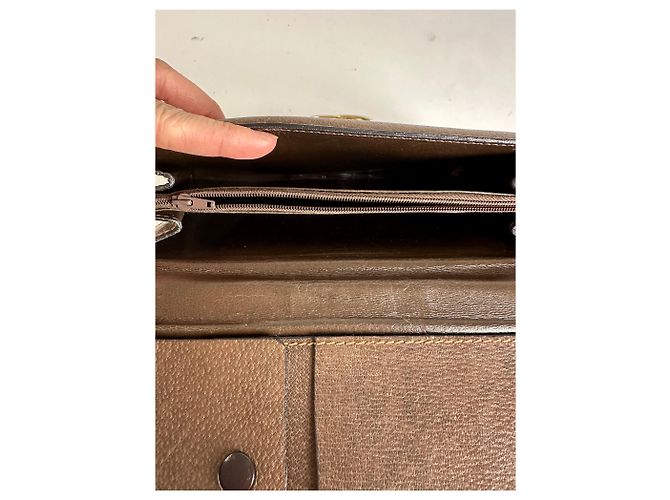 Vintage Gucci Bifold Wallet Brown Green Red Stripe - view 7