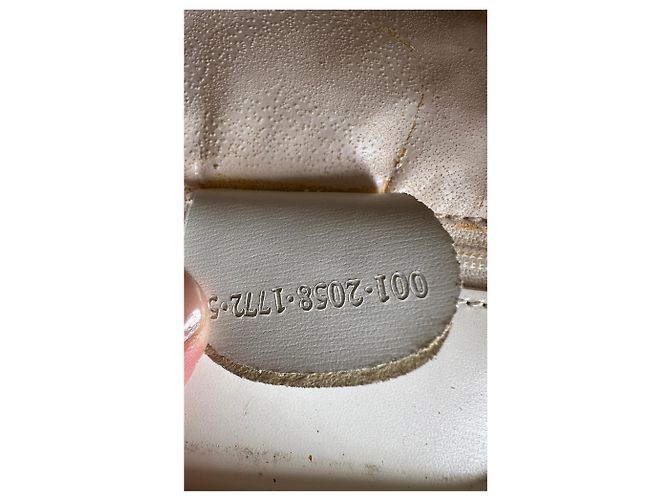 Vintage Gucci strukturierte Lederhandtasche White Silver Weiß - Ansicht 8