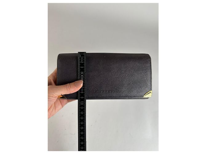 Vintage Givenchy Saffiano Leather Bifold Wallet Late 1980s Navy Navy blue - view 10