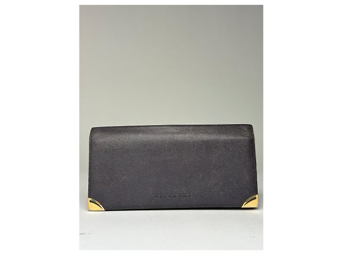 Vintage Givenchy Saffiano Leather Bifold Wallet Late 1980s Navy Navy blue - view 11