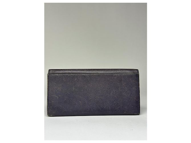 Vintage Givenchy Saffiano Leather Bifold Wallet Late 1980s Navy Navy blue - view 12