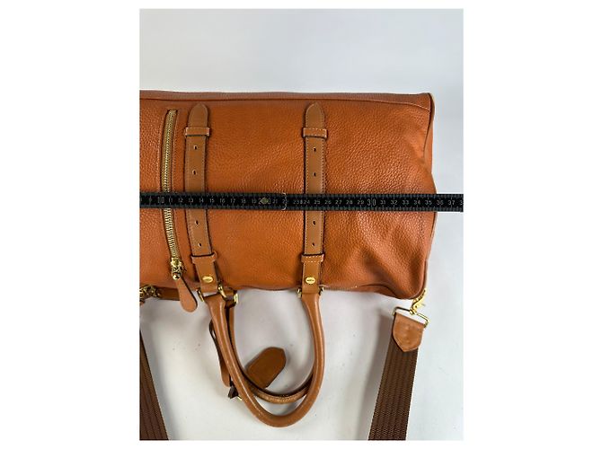 Vintage Courreges Duffle Bag aus Narbenleder Rust Tan Rot - Ansicht 10