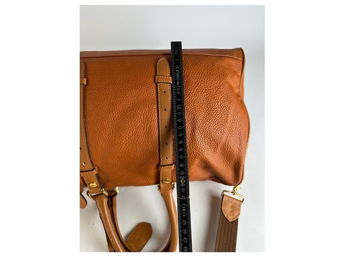 Vintage Courreges Duffle Bag aus Narbenleder Rust Tan Rot - Ansicht 11