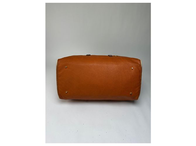 Vintage Courreges Duffle Bag aus Narbenleder Rust Tan Rot - Ansicht 12