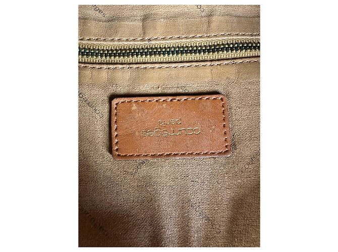 Vintage Courreges Duffle Bag aus Narbenleder Rust Tan Rot - Ansicht 5