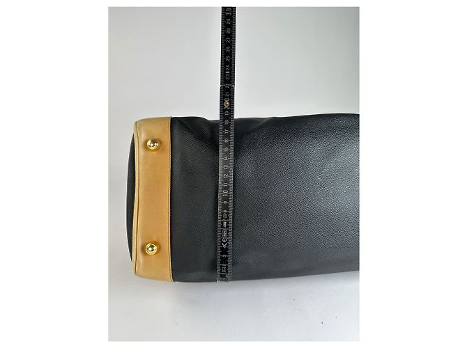 Sac Duffle Structuré Vintage Givenchy Logo 4G Fin 1970s Black Beige Noir - vue 11