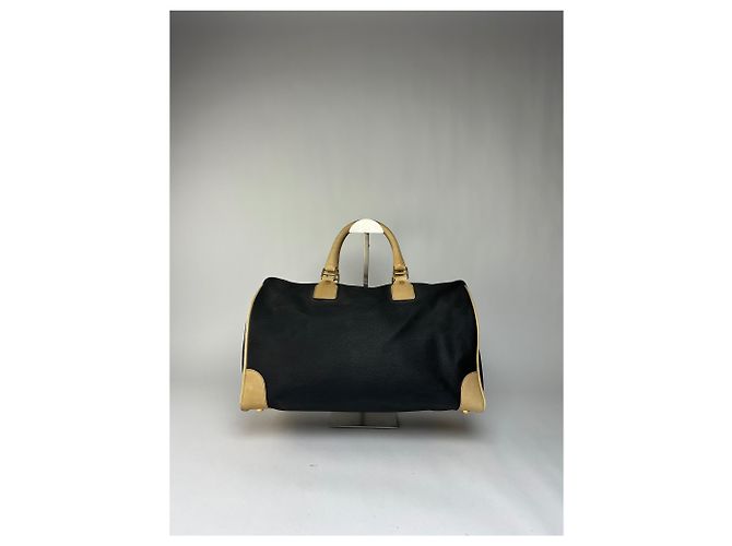 Sac Duffle Structuré Vintage Givenchy Logo 4G Fin 1970s Black Beige Noir - vue 2
