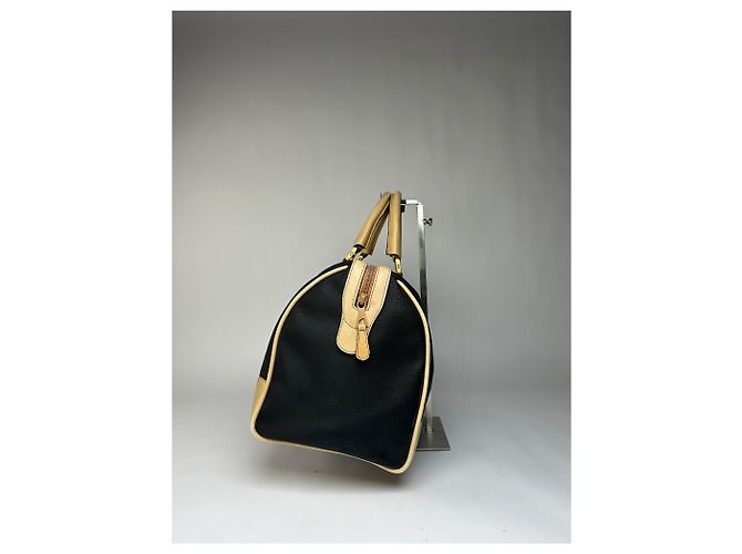 Sac Duffle Structuré Vintage Givenchy Logo 4G Fin 1970s Black Beige Noir - vue 4