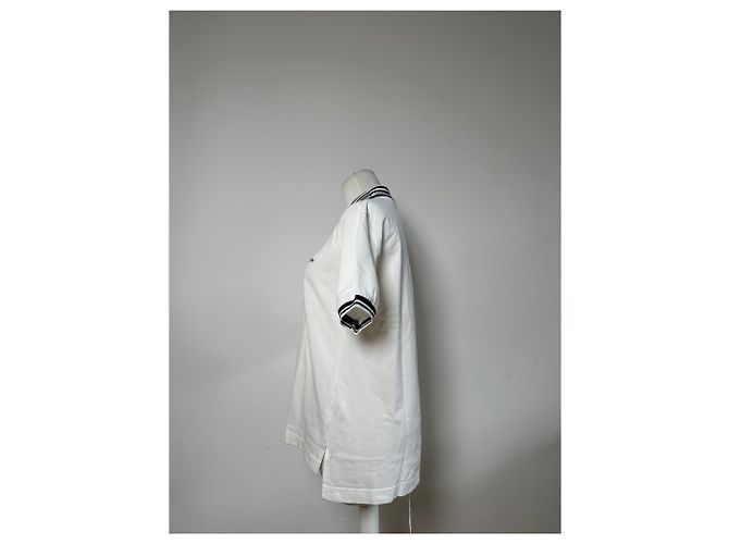 Polo Sport Vintage Courreges Bianco Blu Navy M - vista 2