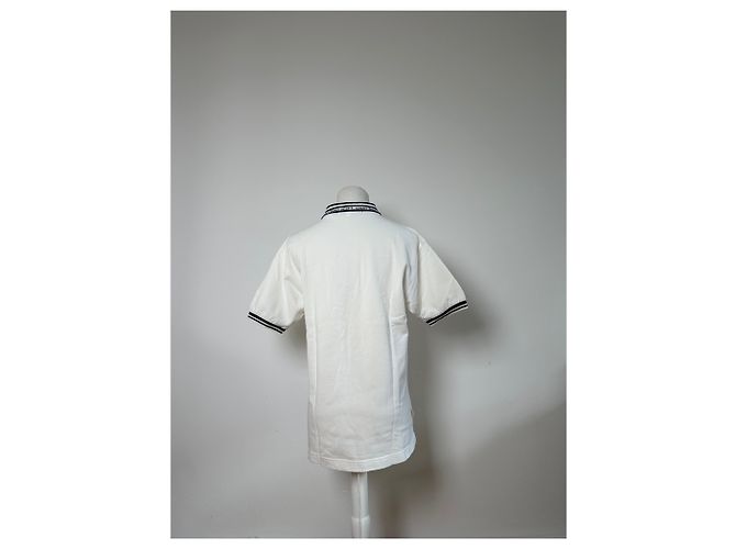 Polo Sport Vintage Courreges Bianco Blu Navy M - vista 3