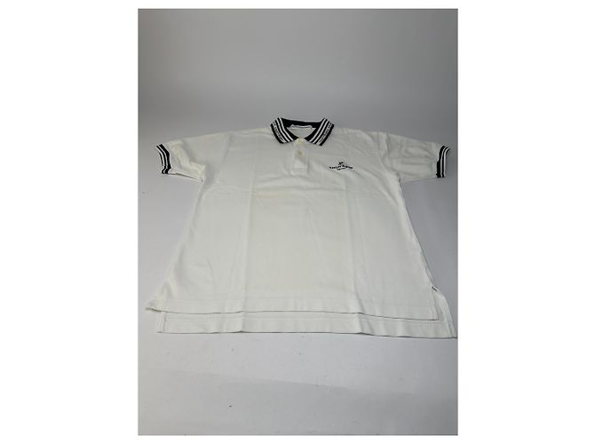 Polo Sport Vintage Courreges Bianco Blu Navy M - vista 4