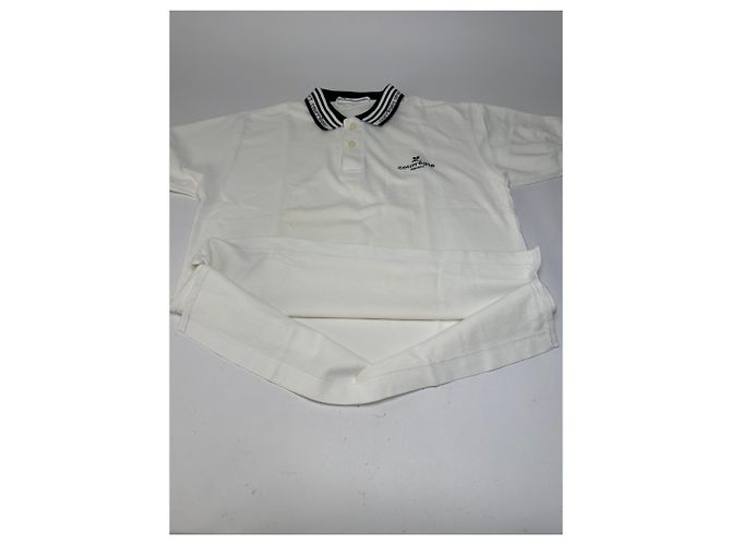 Polo Sport Vintage Courreges Bianco Blu Navy M - vista 7