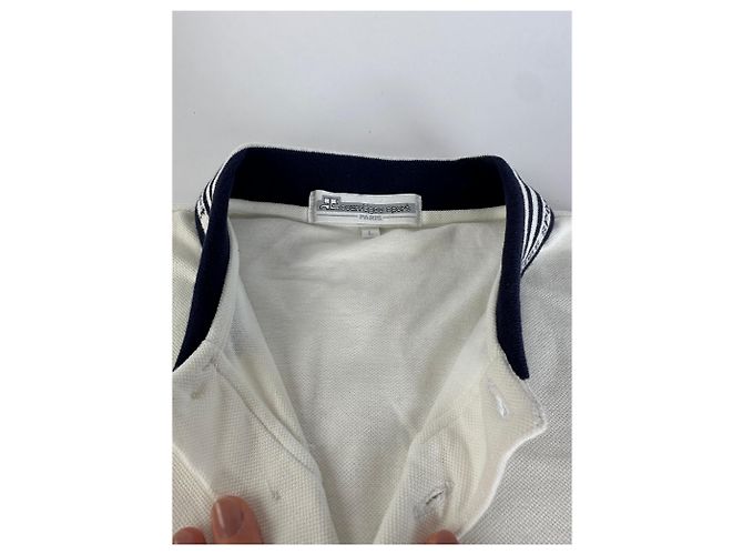 Polo Sport Vintage Courreges Bianco Blu Navy M - vista 9