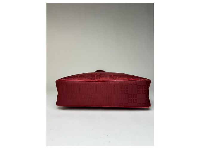 Vintage Givenchy 4G Logo Schultertasche mit Klappe Ende der 1990er Jahre Rot - Ansicht 11
