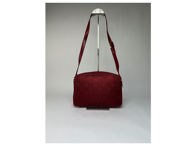 Vintage Givenchy 4G Logo Schultertasche mit Klappe Ende der 1990er Jahre Rot - Ansicht 2