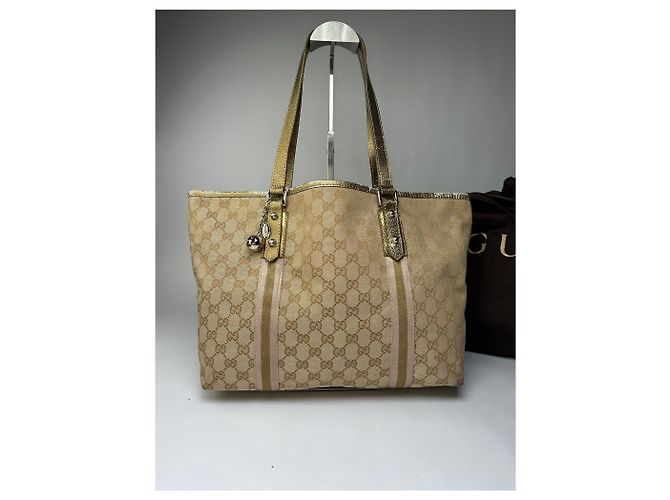 Tote Vintage Gucci GG Canvas Primi anni 2000 Beige Brown - vista 14