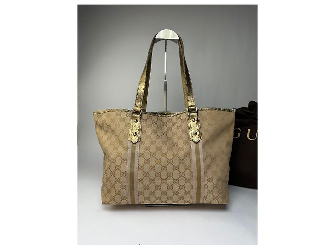 Tote Vintage Gucci GG Canvas Primi anni 2000 Beige Brown - vista 15