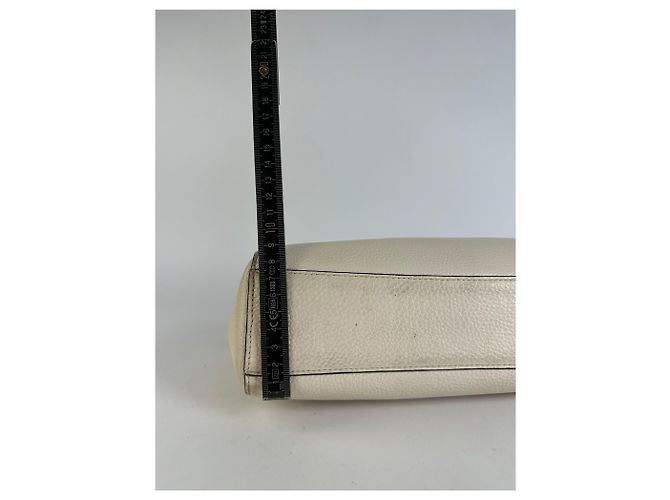 Bolso Tote estructurado Vintage Coach de cuero granulado c. 2010s Cream Beige - vista 11