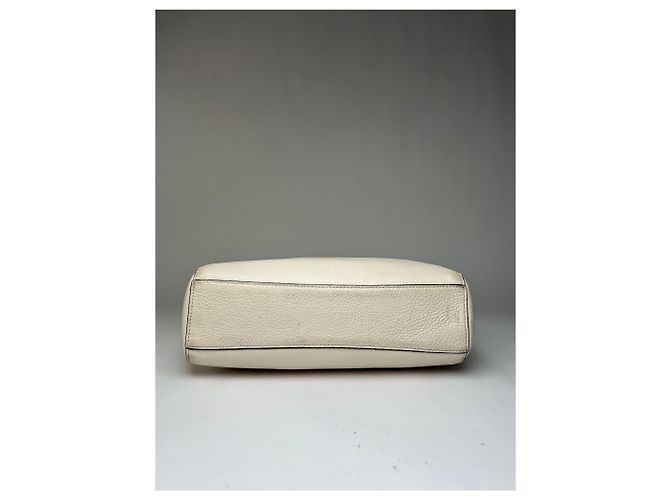 Bolso Tote estructurado Vintage Coach de cuero granulado c. 2010s Cream Beige - vista 15