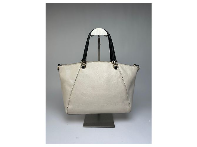 Bolso Tote estructurado Vintage Coach de cuero granulado c. 2010s Cream Beige - vista 2