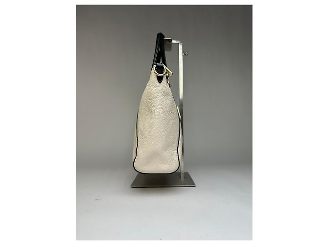 Bolso Tote estructurado Vintage Coach de cuero granulado c. 2010s Cream Beige - vista 4
