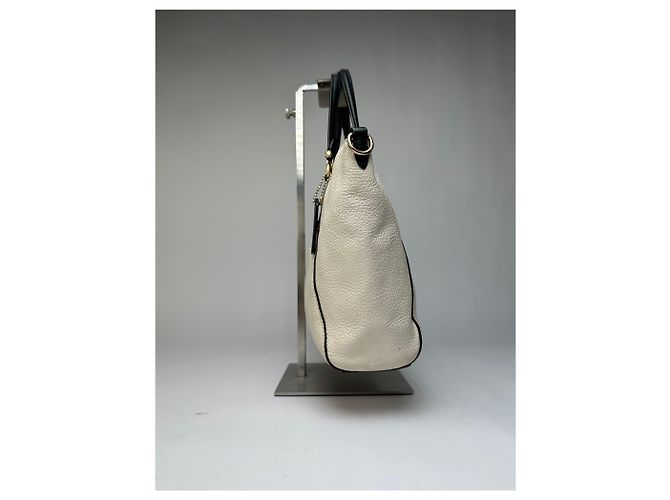 Bolso Tote estructurado Vintage Coach de cuero granulado c. 2010s Cream Beige - vista 6