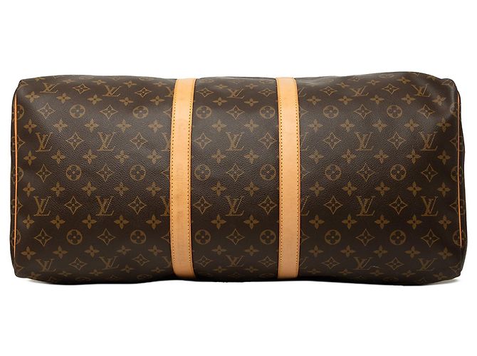 Sac de voyage Louis Vuitton Monogram Keepall 55 Marron - vue 3