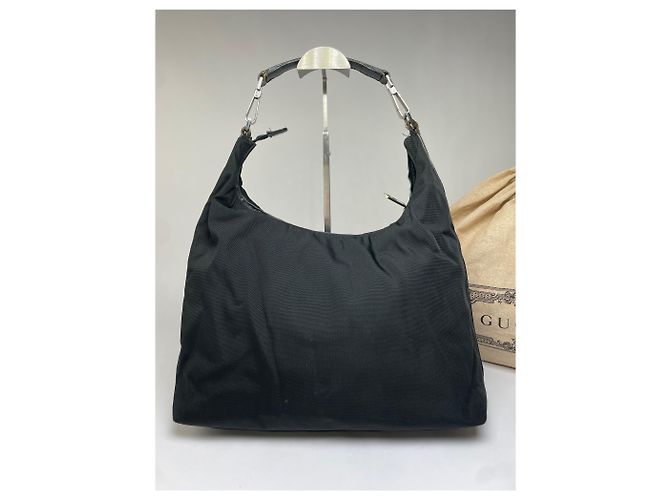 Vintage Gucci Hobo Bag aus beschichtetem Canvas frühe 2000s Schwarz - Ansicht 14