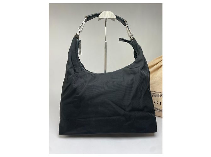 Vintage Gucci Hobo Bag aus beschichtetem Canvas frühe 2000s Schwarz - Ansicht 15