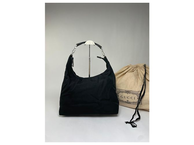 Vintage Gucci Hobo Bag aus beschichtetem Canvas frühe 2000s Schwarz - Ansicht 2