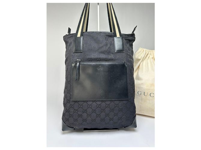 Borsa Tote Vintage Gucci GG Canvas Primi anni 2000 Nero - vista 13