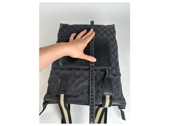 Borsa Tote Vintage Gucci GG Canvas Primi anni 2000 Nero - vista 8