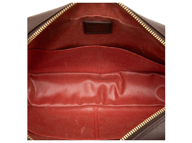 Borsa a pochette Louis Vuitton Damier Ebene Trousse Toilette 25 Marrone - vista 4