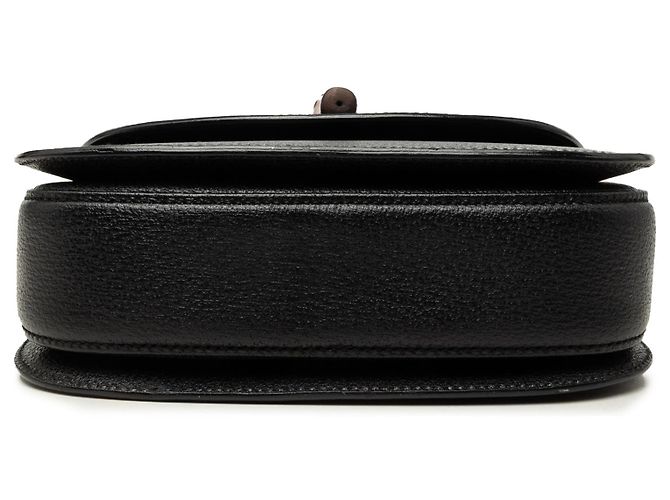 Bamboo Bolsa Satchel Night Gucci Small em couro de bezerro granulado preto com bambu - vista 3