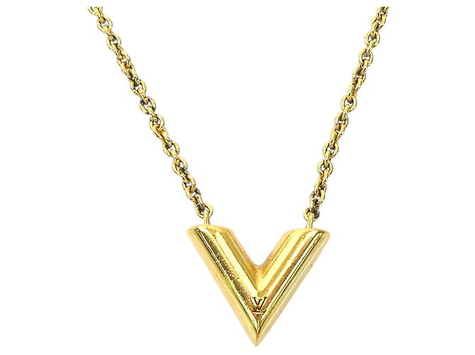 Collar Essential V Louis Vuitton chapado en oro Dorado - vista 2