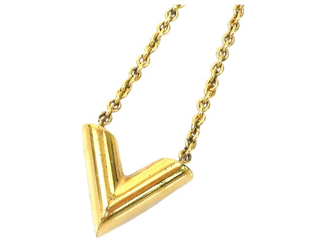Collar Essential V Louis Vuitton chapado en oro Dorado - vista 3