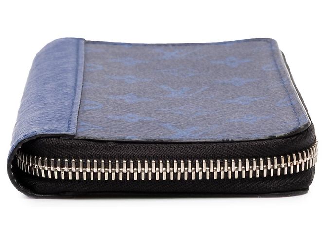 Portafoglio lungo Louis Vuitton Monogram Taigarama Zippy Vertical Wallet Blu - vista 3